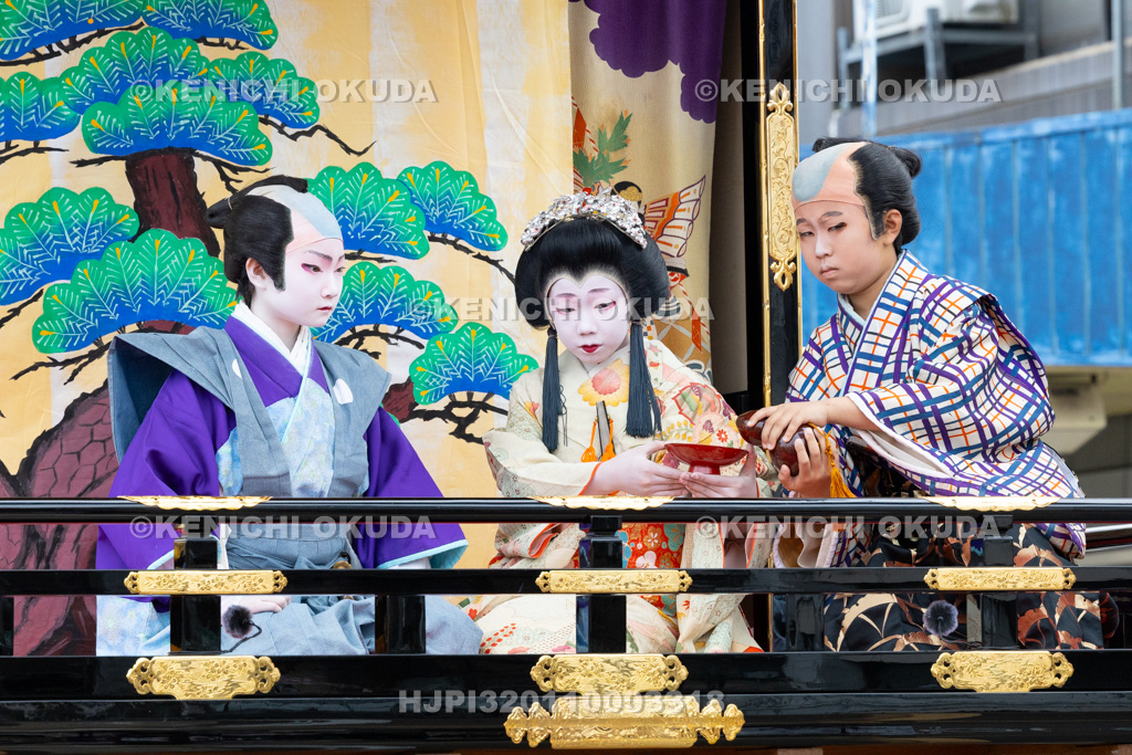 富山県　出町子供歌舞伎曳山祭　南町天満宮前　戎詣恋釣針「釣女」