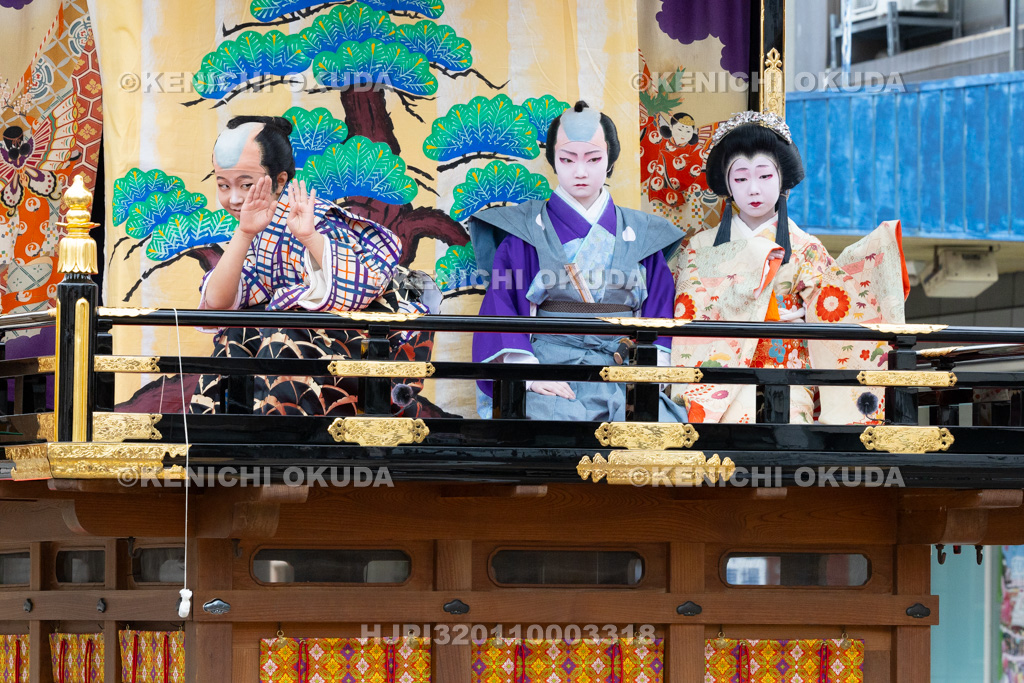 富山県　出町子供歌舞伎曳山祭　南町天満宮前　戎詣恋釣針「釣女」