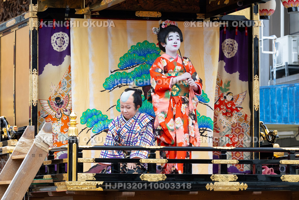 富山県 出町子供歌舞伎曳山祭 南町天満宮前 戎詣恋釣針「釣女」