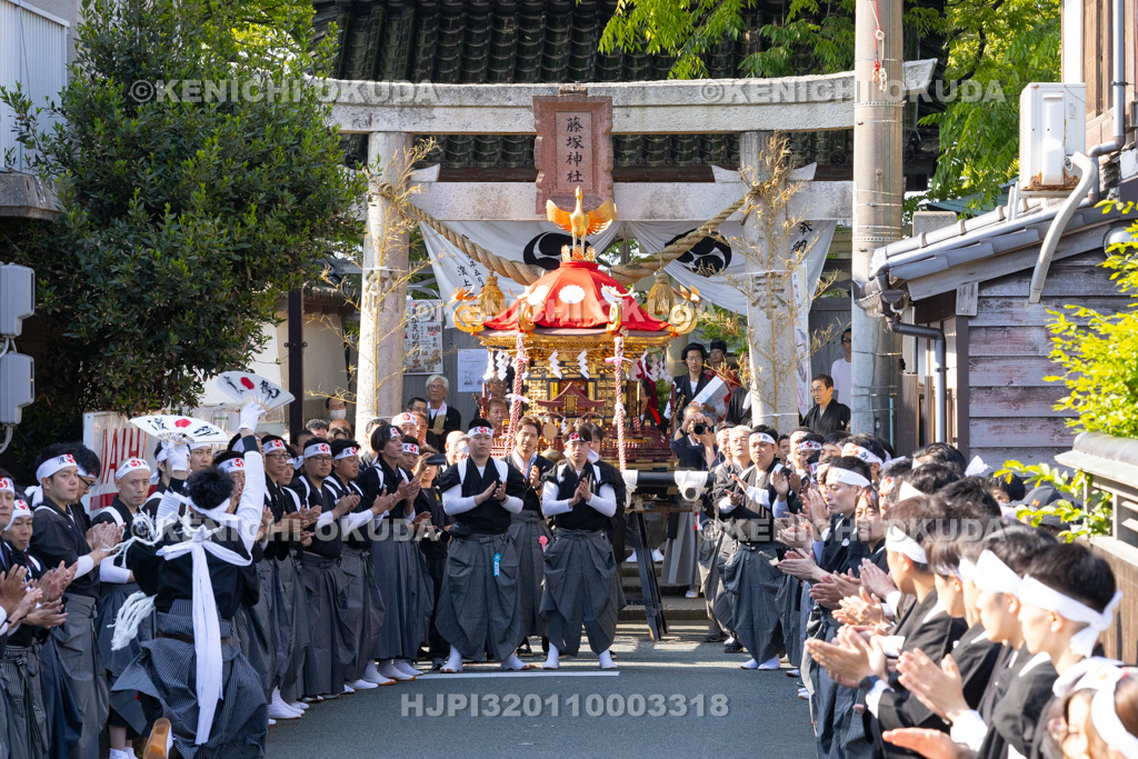 石川県 美川おかえり祭り 神幸祭 神輿と青年団