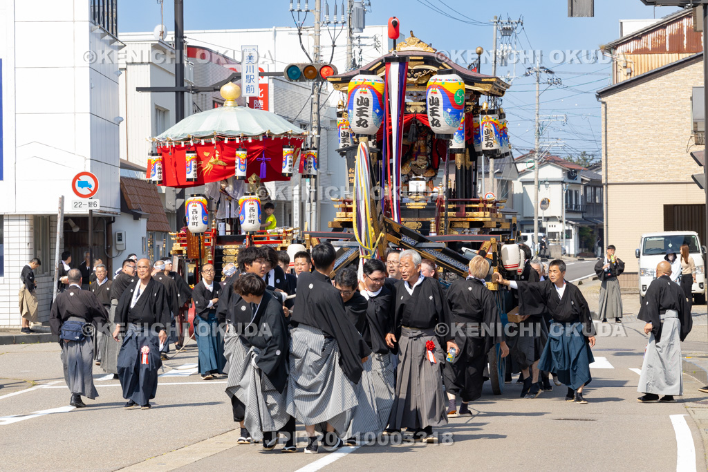石川県 美川おかえり祭り 神幸祭 台車巡行(船職組・西新町)