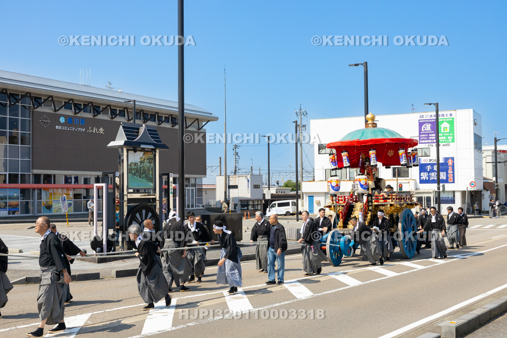 石川県　美川おかえり祭り　神幸祭　台車巡行（和波町）