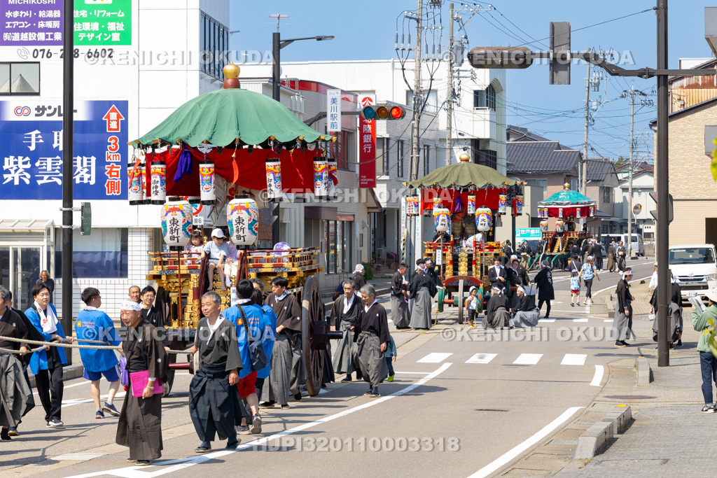 石川県 美川おかえり祭り 神幸祭 台車巡行(東新町・北町)