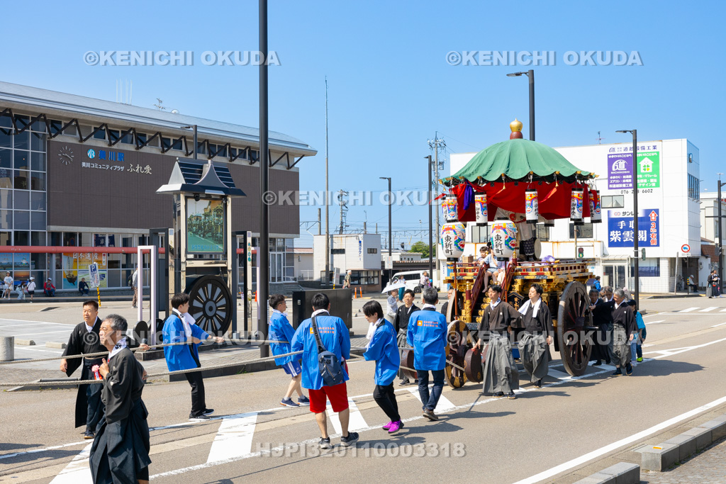 石川県 美川おかえり祭り 神幸祭 台車巡行(東新町)
