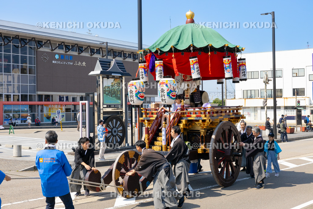石川県 美川おかえり祭り 神幸祭 台車巡行(東新町)
