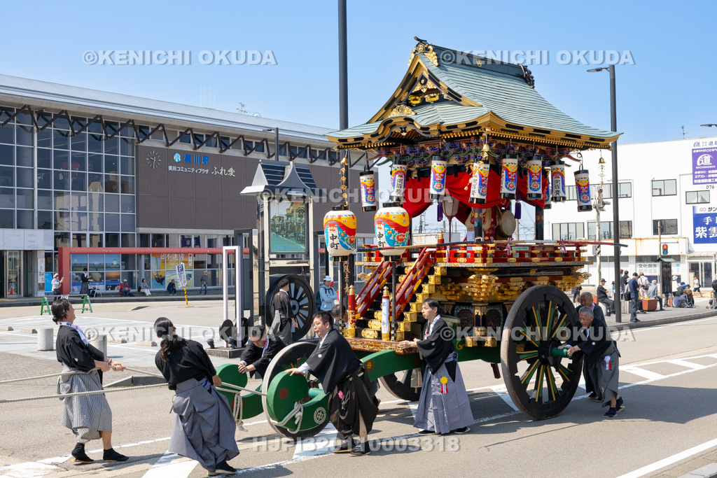 石川県　美川おかえり祭り　神幸祭　台車巡行（中町）