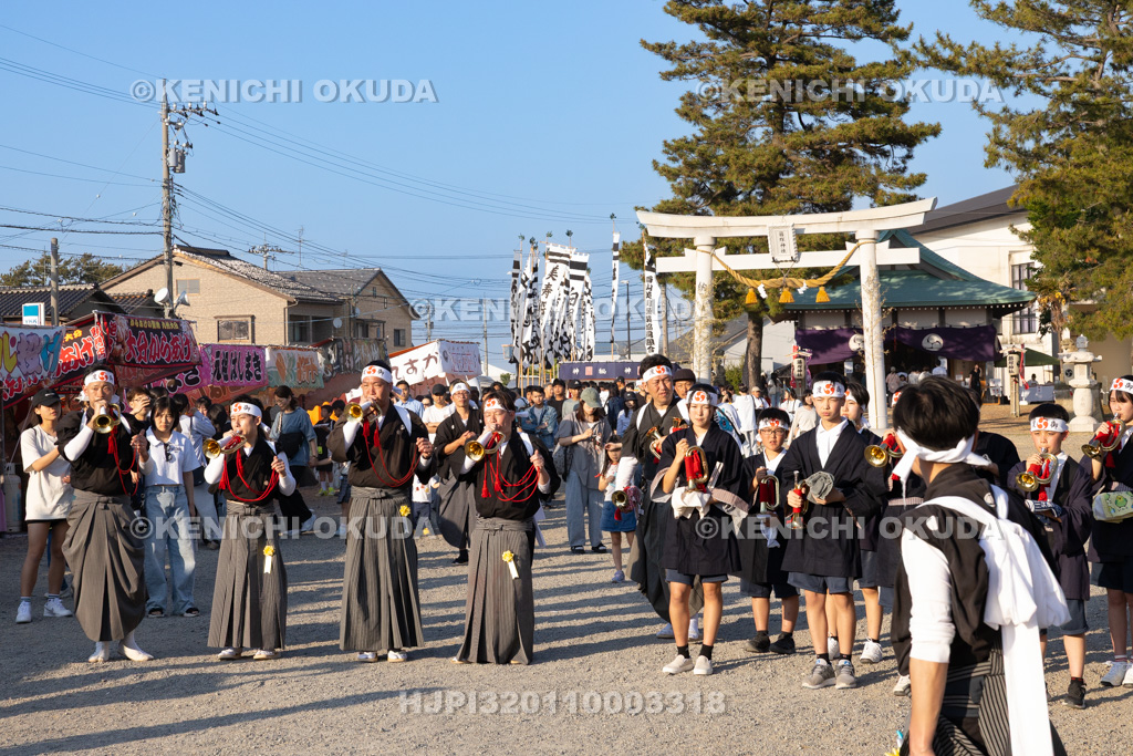 石川県　美川おかえり祭り　神幸祭　高浜御旅所（高浜宮殿）　ラッパ手