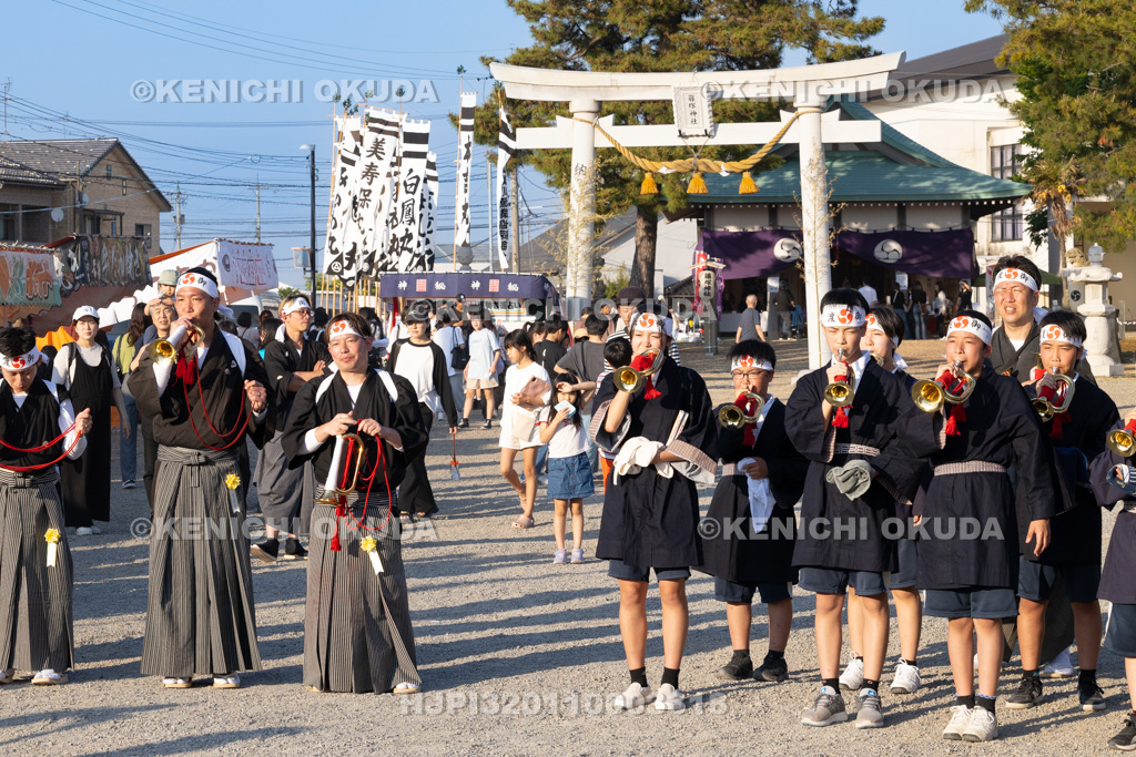 石川県　美川おかえり祭り　神幸祭　高浜御旅所（高浜宮殿）　ラッパ手