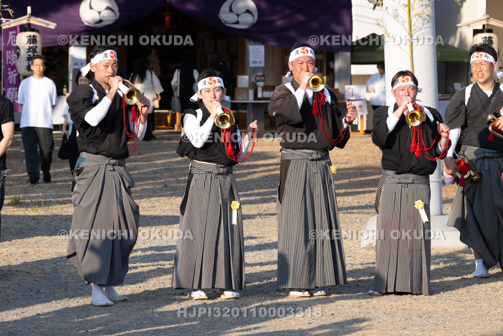 石川県　美川おかえり祭り　神幸祭　高浜御旅所（高浜宮殿）　ラッパ手