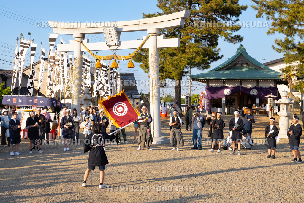 石川県 美川おかえり祭り 神幸祭 高浜御旅所(高浜宮殿) 旗手
