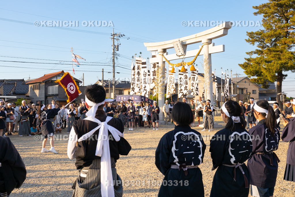石川県　美川おかえり祭り　神幸祭　高浜御旅所（高浜宮殿）　旗手