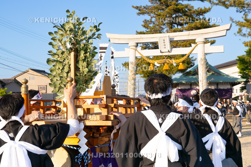 石川県　美川おかえり祭り　神幸祭　高浜御旅所（高浜宮殿）　神籬