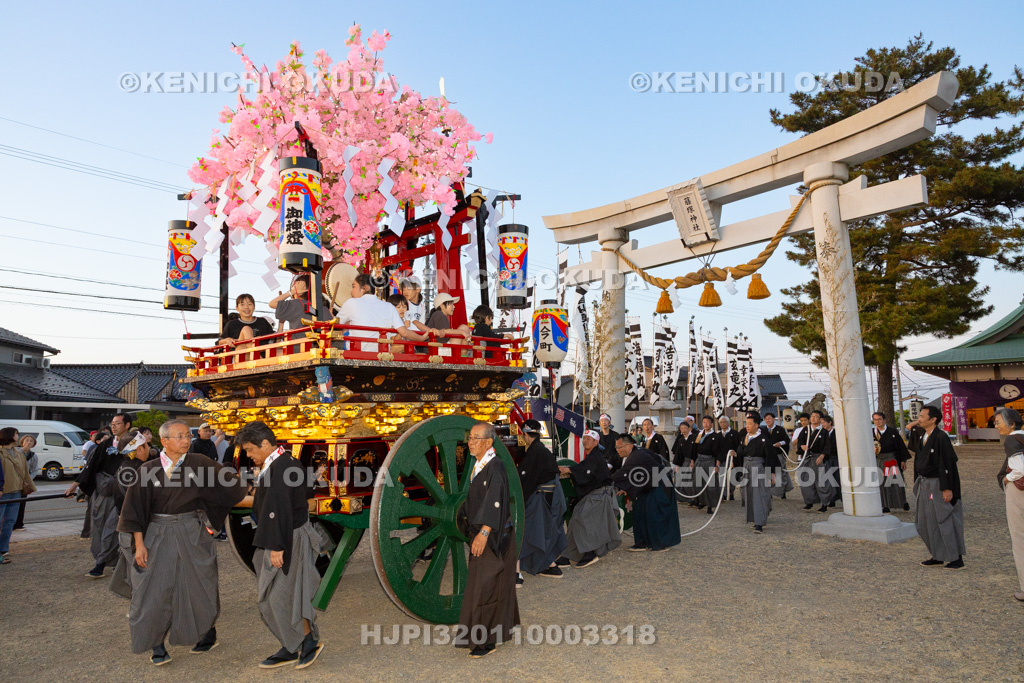 石川県 美川おかえり祭り 神幸祭 高浜御旅所(高浜宮殿) 台車(今町)