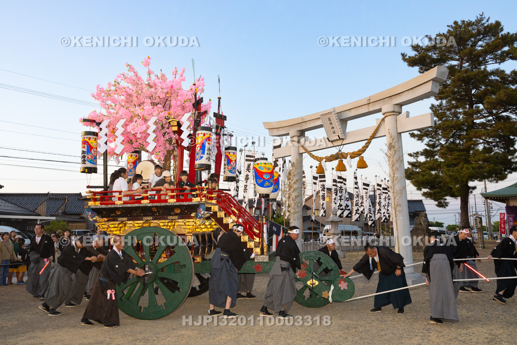 石川県　美川おかえり祭り　神幸祭　高浜御旅所（高浜宮殿）　台車（今町）