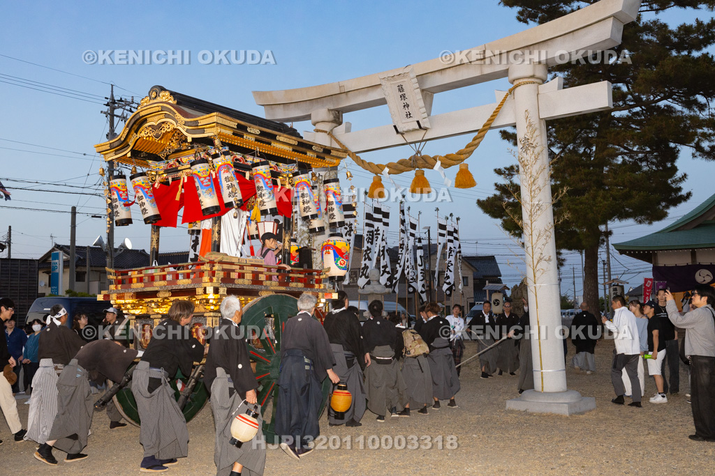 石川県　美川おかえり祭り　神幸祭　高浜御旅所（高浜宮殿）　台車（家方組）