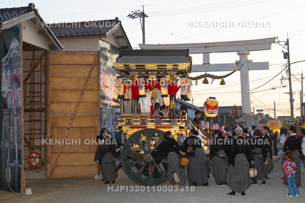 石川県　美川おかえり祭り　神幸祭　高浜御旅所（高浜宮殿）　台車（家方組）