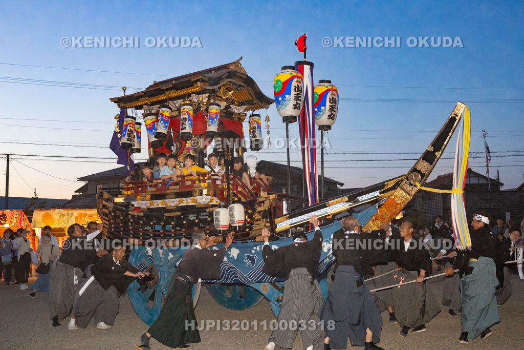 石川県　美川おかえり祭り　神幸祭　高浜御旅所（高浜宮殿）　台車（船職組）