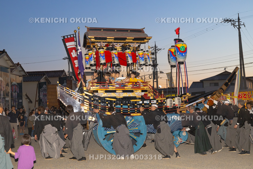 石川県 美川おかえり祭り 神幸祭 高浜御旅所(高浜宮殿) 台車(船職組)