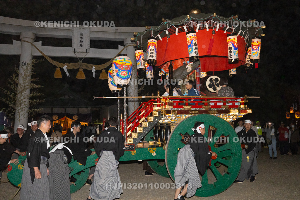 石川県 美川おかえり祭り 神幸祭 高浜御旅所(高浜宮殿) 台車(北町)