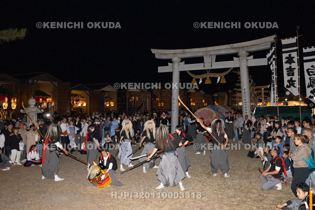 石川県　美川おかえり祭り　神幸祭　高浜御旅所（高浜宮殿）　おかえり獅子