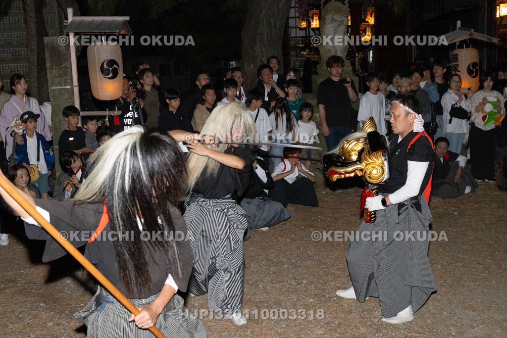 石川県　美川おかえり祭り　神幸祭　高浜御旅所（高浜宮殿）　おかえり獅子