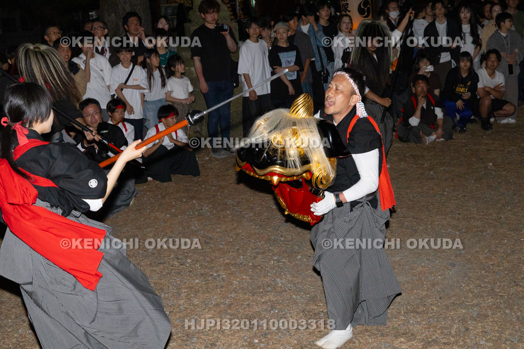石川県　美川おかえり祭り　神幸祭　高浜御旅所（高浜宮殿）　おかえり獅子