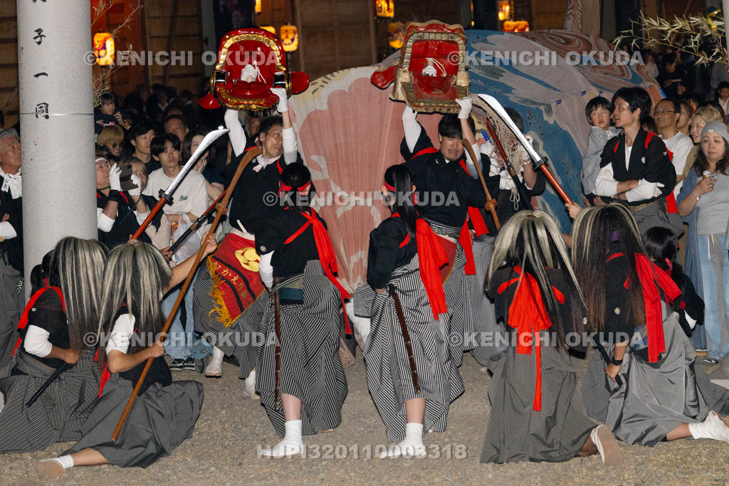 石川県　美川おかえり祭り　神幸祭　高浜御旅所（高浜宮殿）　おかえり獅子
