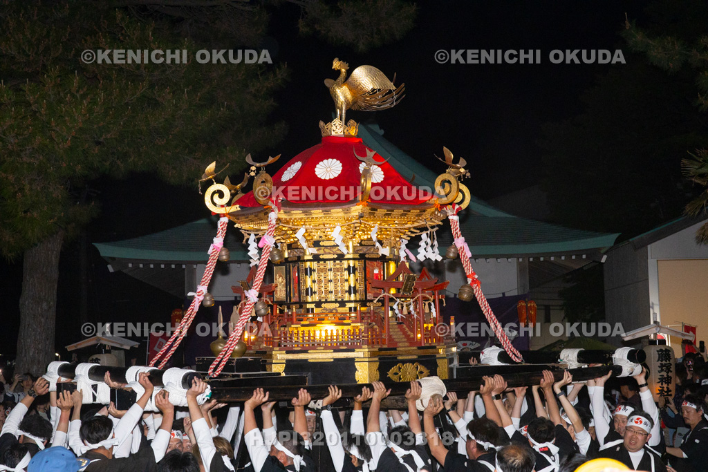 石川県 美川おかえり祭り 神幸祭 高浜御旅所(高浜宮殿) 着輿