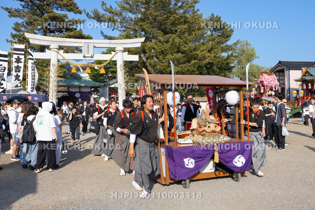 石川県 美川おかえり祭り 還幸祭 高浜御旅所(高浜宮殿) おかえり獅子