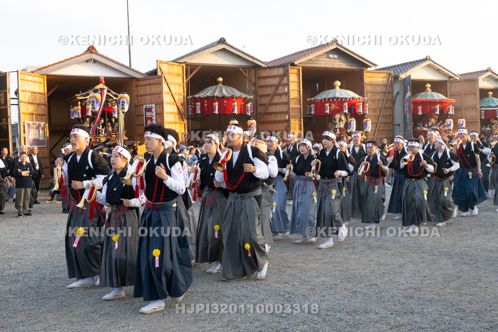 石川県 美川おかえり祭り 還幸祭 高浜御旅所(高浜宮殿) ラッパ手