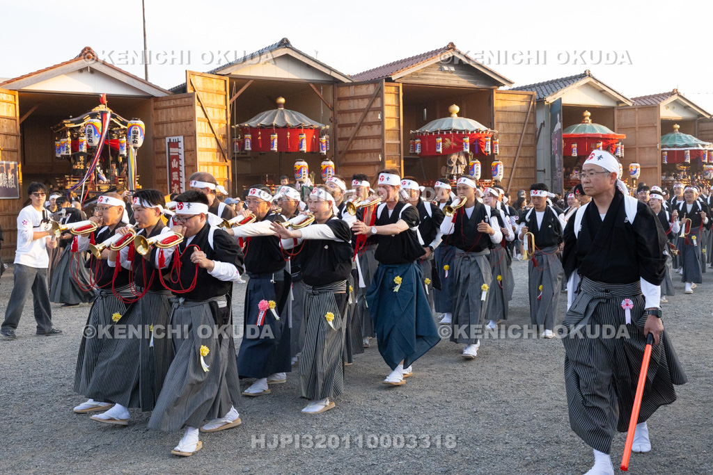 石川県 美川おかえり祭り 還幸祭 高浜御旅所(高浜宮殿) ラッパ手