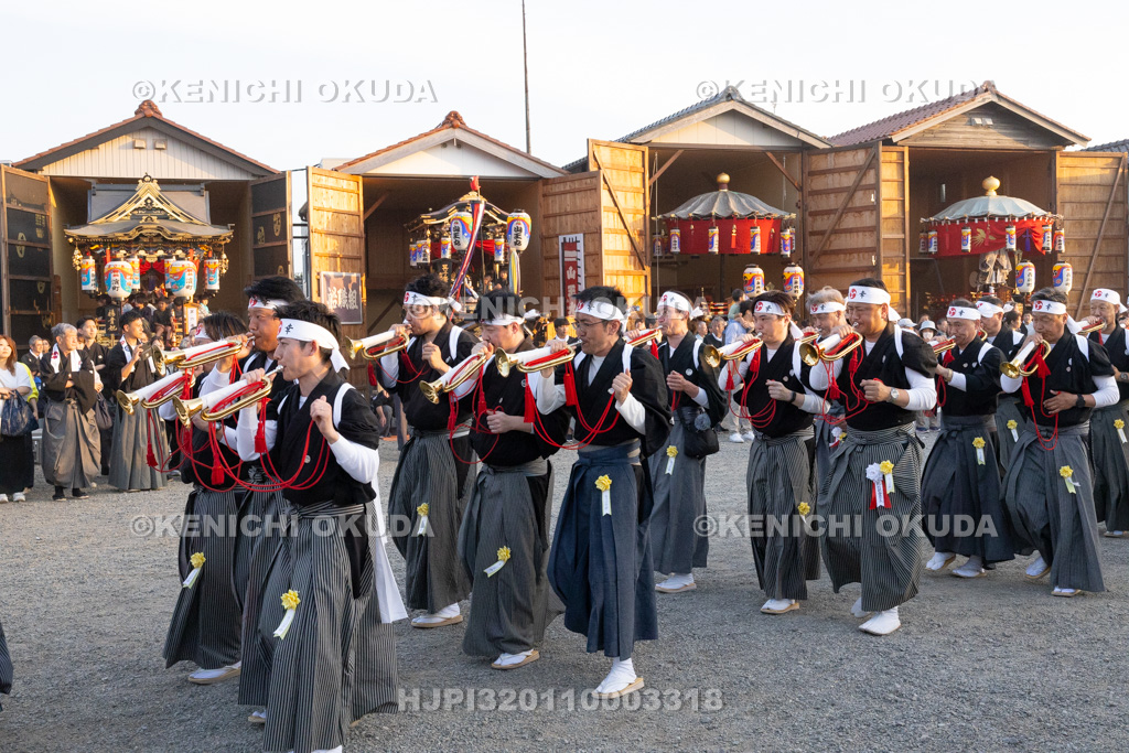 石川県 美川おかえり祭り 還幸祭 高浜御旅所(高浜宮殿) ラッパ手