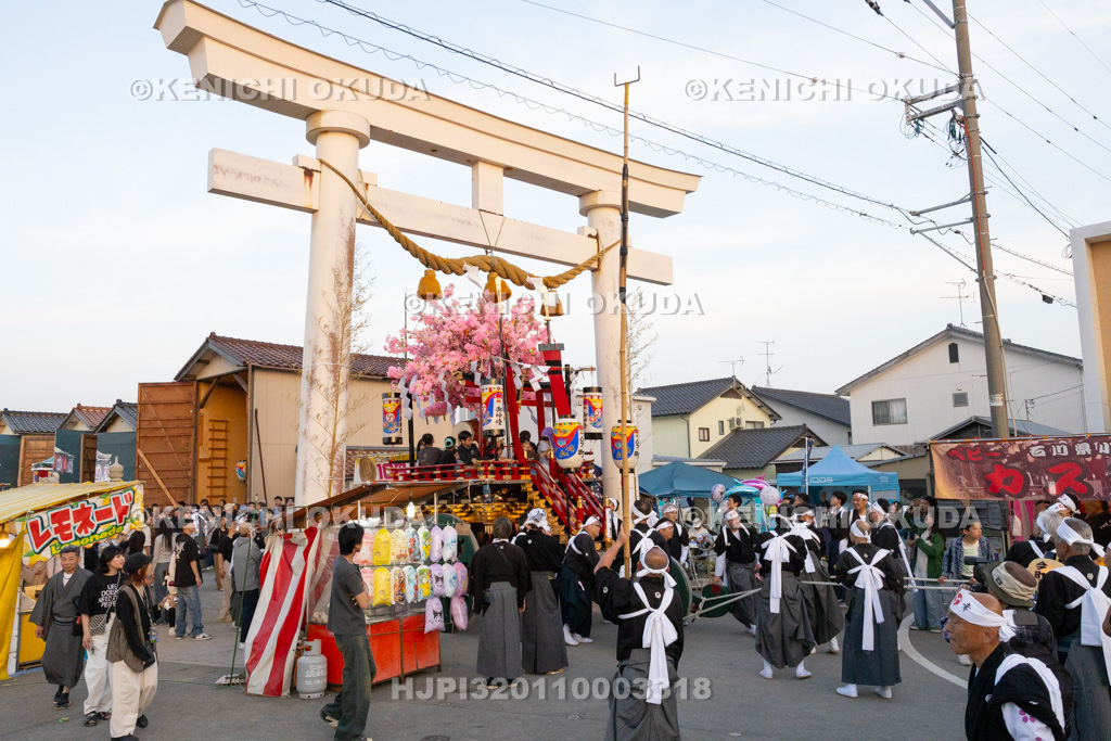 石川県 美川おかえり祭り 還幸祭 高浜御旅所(高浜宮殿) 台車巡行(今町)