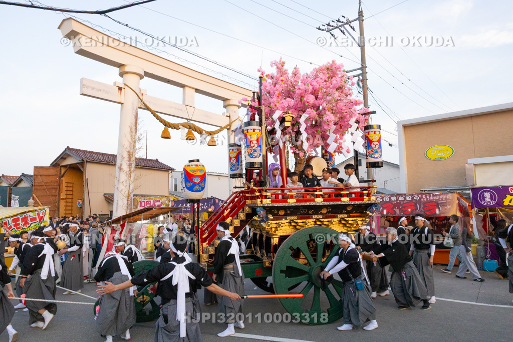 石川県 美川おかえり祭り 還幸祭 高浜御旅所(高浜宮殿) 台車巡行(今町)