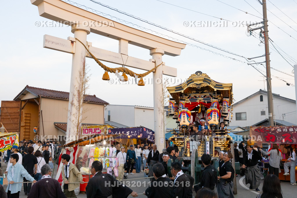 石川県 美川おかえり祭り 還幸祭 高浜御旅所(高浜宮殿) 台車巡行(家方組)