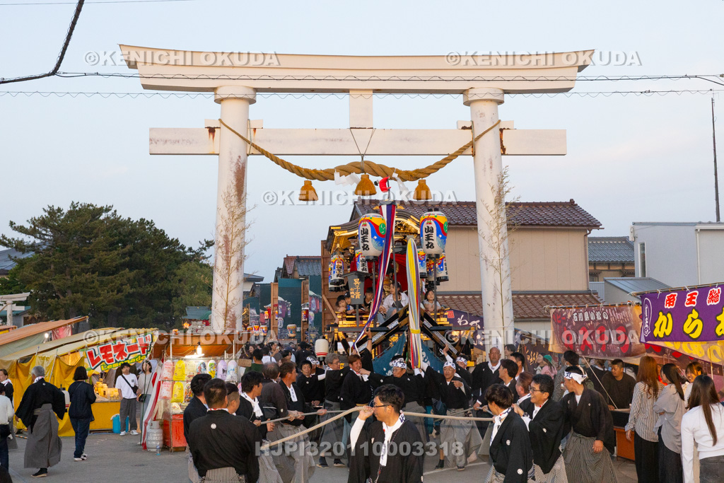 石川県 美川おかえり祭り 還幸祭 高浜御旅所(高浜宮殿) 台車巡行(船職組)