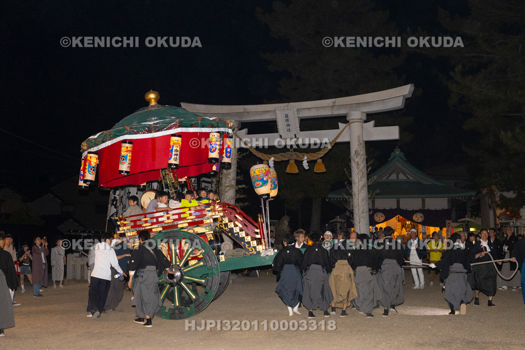 石川県 美川おかえり祭り 還幸祭 高浜御旅所(高浜宮殿) 台車(末広町)