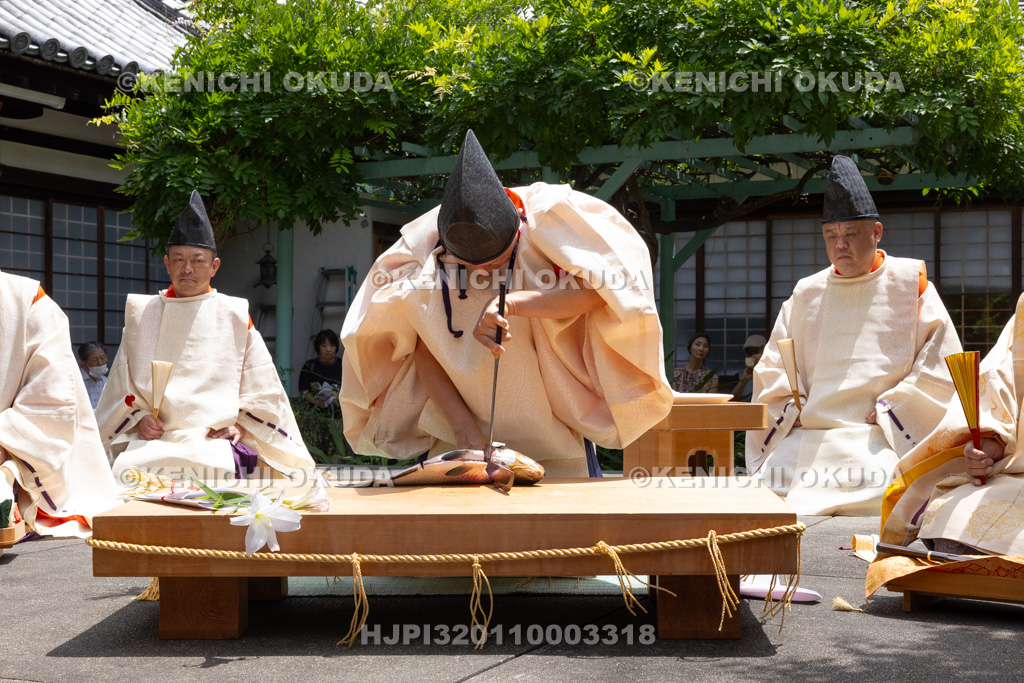 奈良県 漢國神社 鎮華・三枝祭(さいくさのまつり) 式庖丁儀式