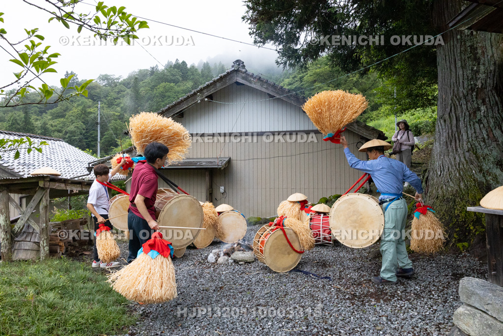 高知県　椿山虫送り・太鼓踊り　本番前の練習