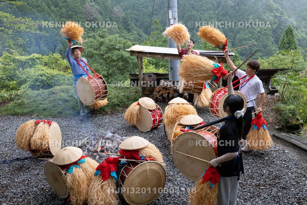 高知県　椿山虫送り・太鼓踊り　本番前の練習