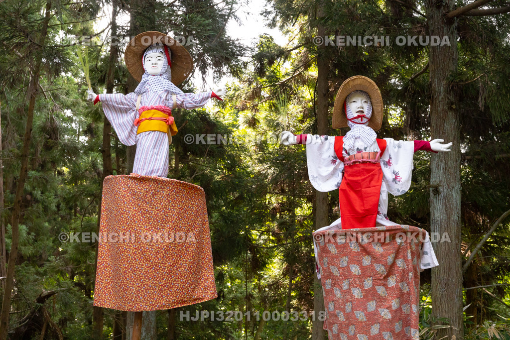 福島県　慶徳稲荷神社　御田植祭　デコ人形（田植人形）