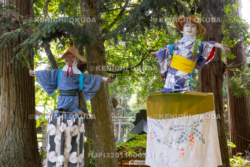 福島県　慶徳稲荷神社　御田植祭　デコ人形（田植人形）