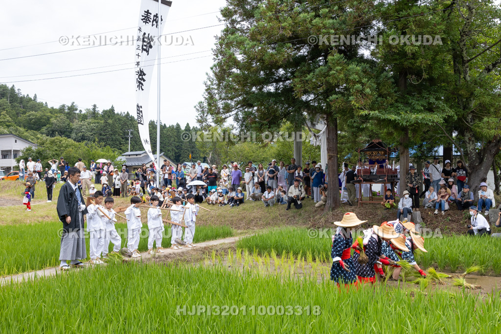 福島県　慶徳稲荷神社　御田植祭　御田植え