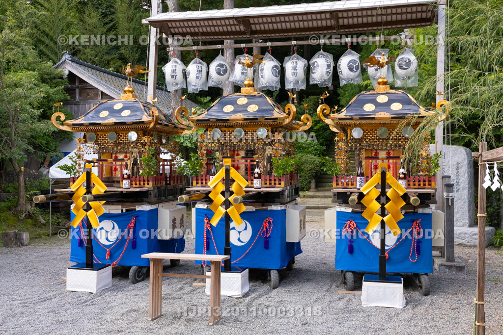 新潟県　村上大祭　本祭り　参道の神輿