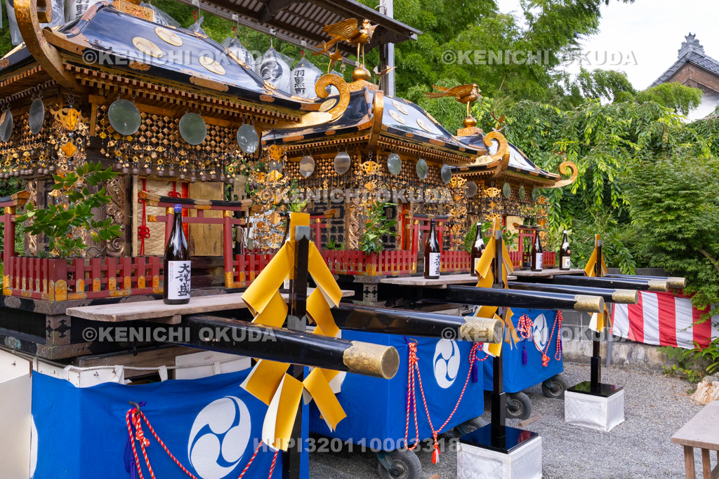 新潟県　村上大祭　本祭り　参道の神輿