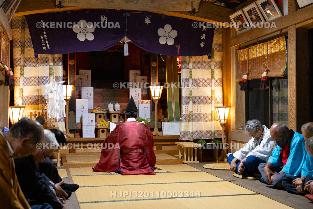 山梨県　平野天満宮　天王祭　例大祭　祝詞奏上