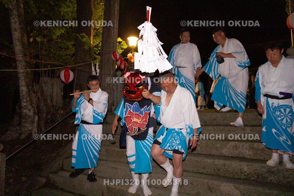 山梨県 平野天満宮 天王祭 神輿渡御 天岩戸神楽(境内)