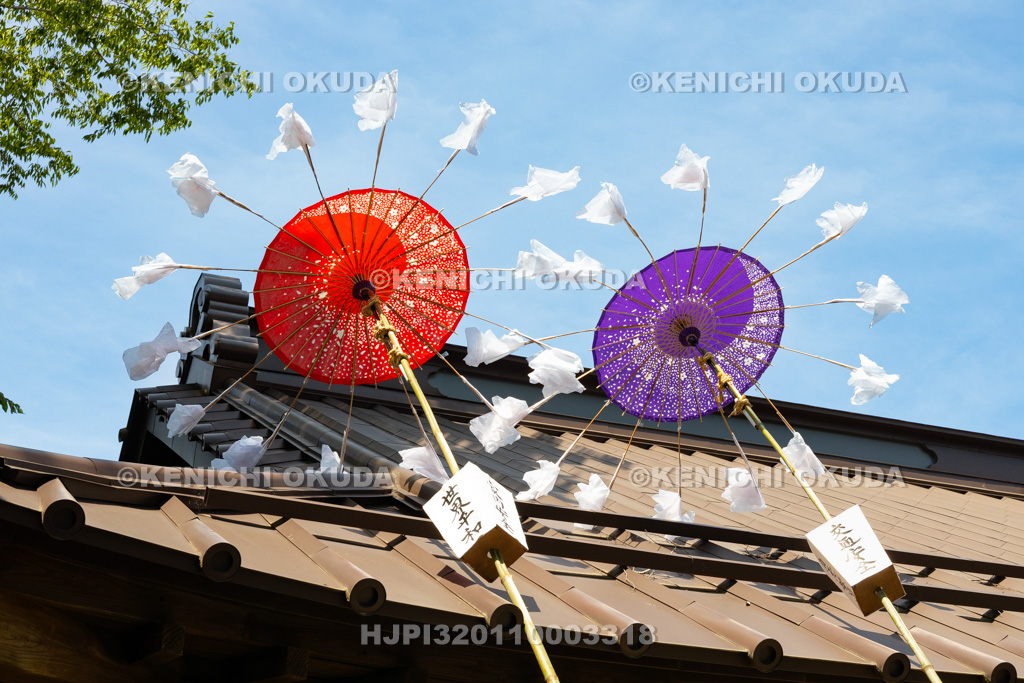 山梨県 平野天満宮 天王祭 傘鉾(御旅所)