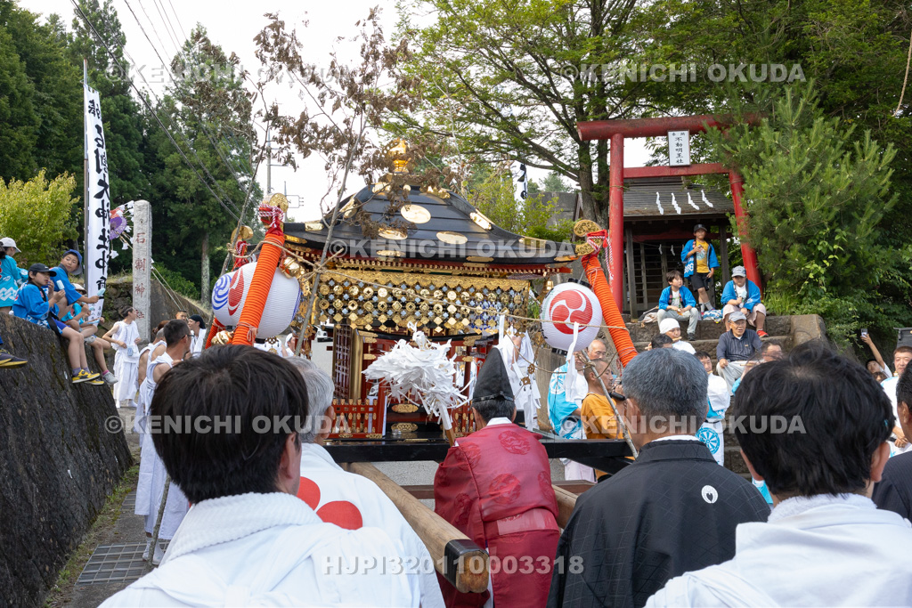 山梨県 平野天満宮 天王祭 神事 修祓の儀(石割神社前)