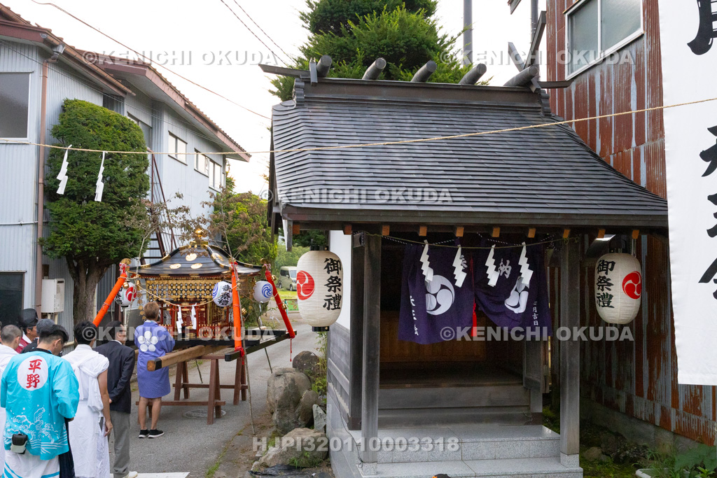 山梨県　平野天満宮　天王祭　神事　拝礼